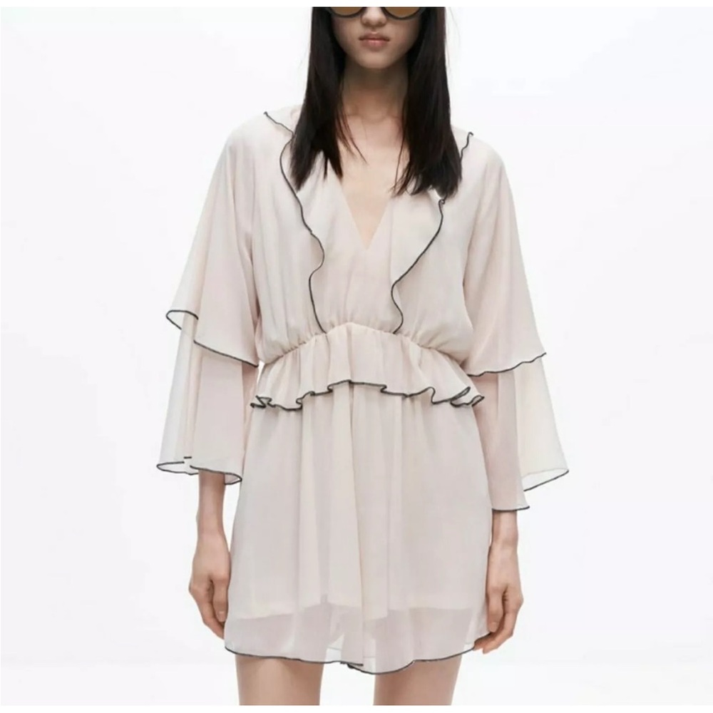 ZARA Ruffled Shorts Jumpsuit